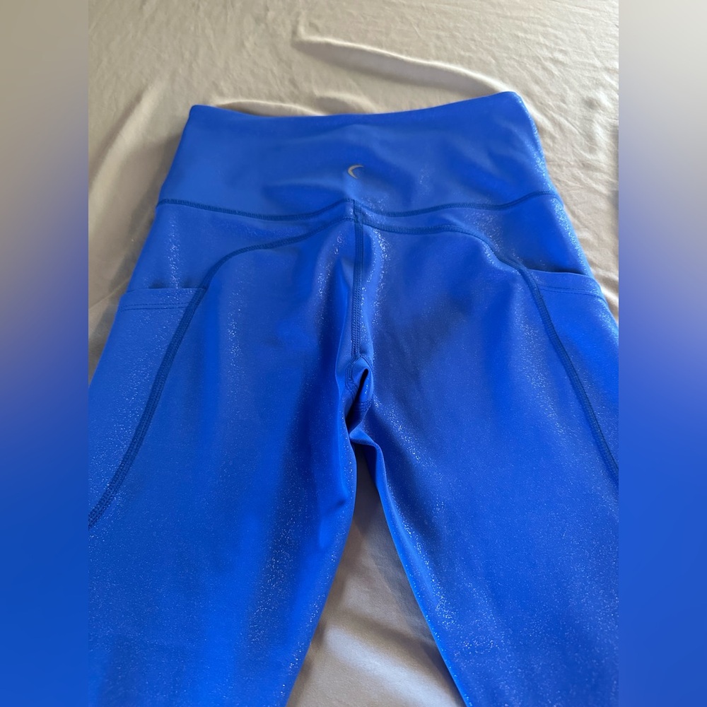 Zyia Active Shimmer Royal Blue Leggings Size Small - Picture 5 of 11